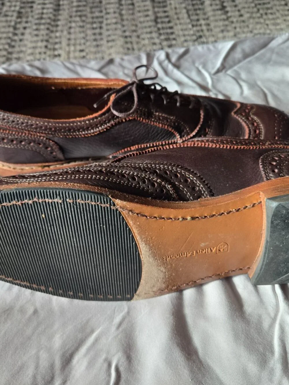 Allen Edmonds 4709 Neumok 2.0 Wingtip Oxford Brown Leather Shoes Men's 11B US